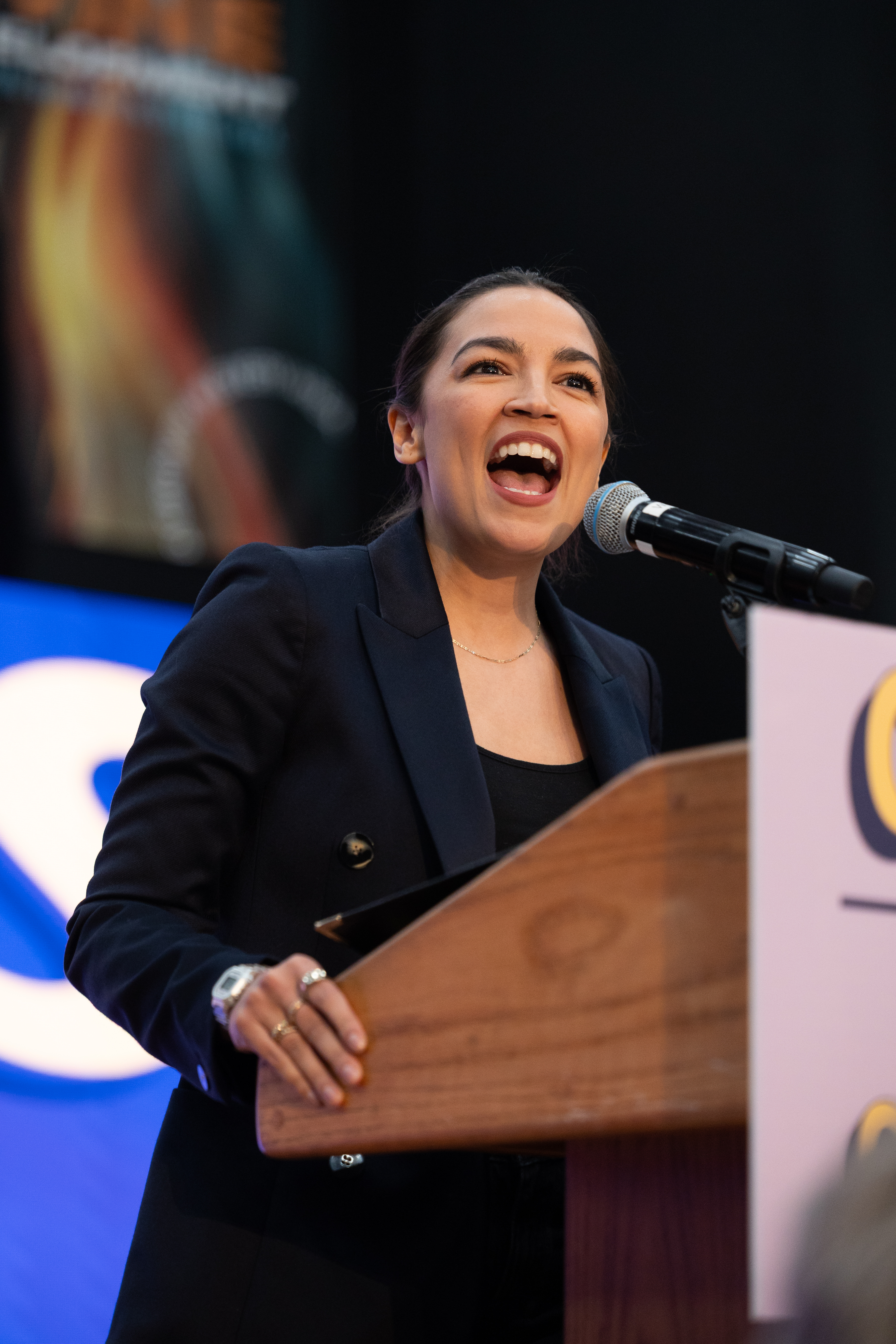 Rep. Alexandria Ocasio-Cortez (D-N.Y.) speaks at a rally in support of Rabb in Philadelphia, on May 15, 2026.
